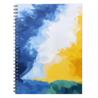 Vet Blauw Geel Abstract Sky Notitieboek