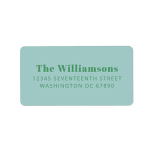 Vet Blauw Groen Typografie Aangepast retouradres Etiket