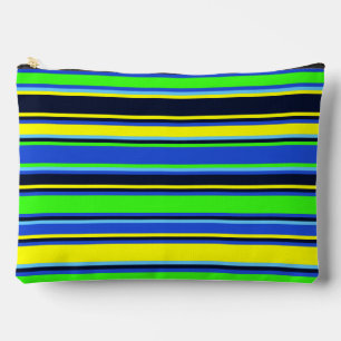 Vet blauw, Limoen en geel gestreept zakje Etui