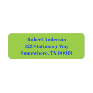 Vet blauw op limoen groen verjaardagsfeestje adres etiket