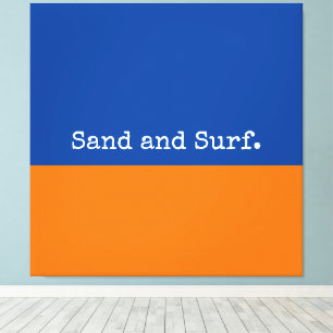 Vet blauw Oranje minimalistisch Abstract Canvas Afdruk