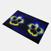 Vet Blauw Pansy Flower, aangepast Deurmat (Schuin)