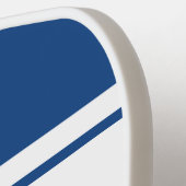 Vet Blauwe Moderne Stripe Aangepaste tekst Pickleball Paddle (Links Detail)