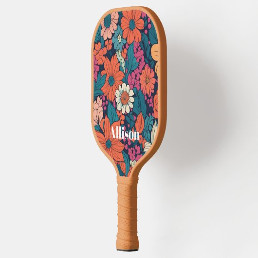 Vet Bloempatroon Modern Botanisch Custom Pickleball Paddle (Links)
