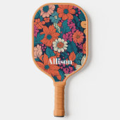 Vet Bloempatroon Modern Botanisch Custom Pickleball Paddle (Achterkant)