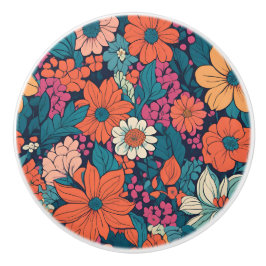 Vet Bloempatroon Moderne Bloem Decoratief Keramische Knop