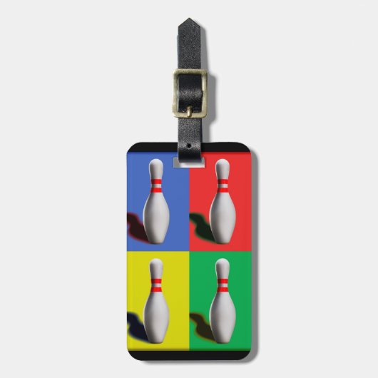 Vet Bowling Pins Bagagelabel (Voorkant verticaal)