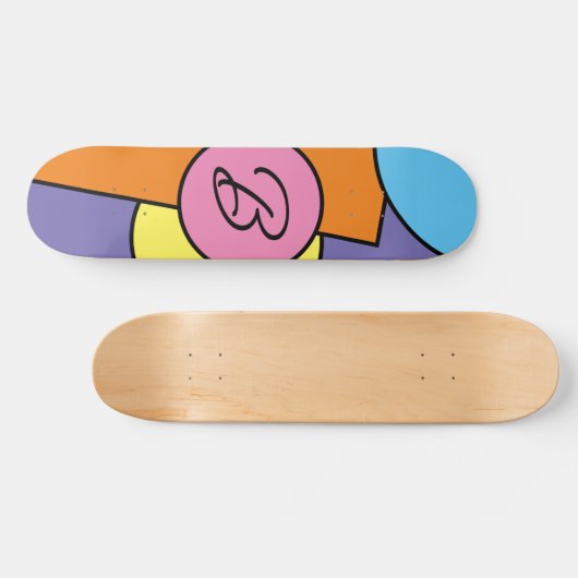 Vet Bright Fun Chic Abstract Circles Art Pattern Skateboard (Horizontaal)
