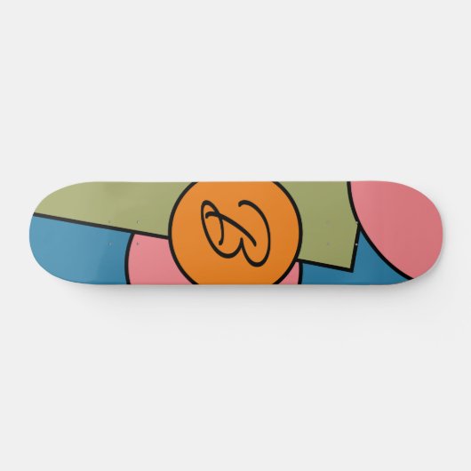 Vet Bright Fun Chic Abstract Circles Art Pattern Skateboard (Horizontaal)