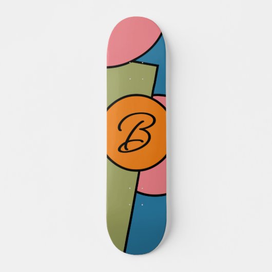 Vet Bright Fun Chic Abstract Circles Art Pattern Skateboard (Voorkant)