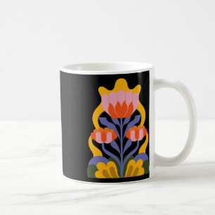 Vet Bright Retro Bloemen Illustratie Sticker Koffiemok