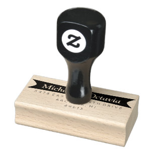 Vet Bruiloft Chique Retouradres Rubber Stempel