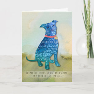 Vet & Business PitBull Dog Sympathy Card Kaart