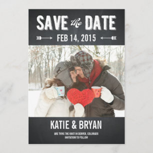 Vet Chalkboard bewaart datumkaarten Save The Date