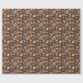 Vet Dahlia Chrysanthemum Chinees patroon Cadeaupapier (Vlak)