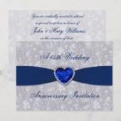 Vet Damask 45e Jubileum 4.5x6.25 nodigt uit Kaart (Voorkant / Achterkant)