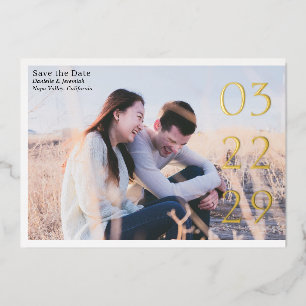 Vet Datum Elegant Modern Bruiloft Save the Date Folie Uitnodiging