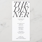 Vet de zwarte witte diner Blindewijn bruiloft Menu (Voorkant)