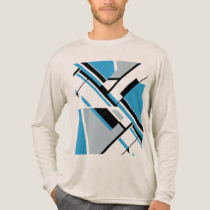 Vet Diagonaal Blauw Zwart Grijs MCM Kijk Abstract Tri-Blend Shirt