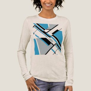 Vet Diagonaal Blauw Zwart Grijs MCM Kijk Abstract Tri-Blend Shirt