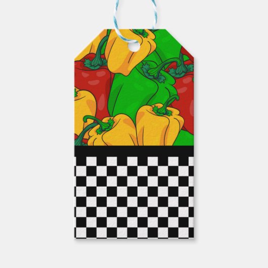 Vet driekleurig papier en karton cadeaulabel (Voorkant)