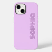 Vet Eenvoudig Retro Lila Lavendel Monogram Naam Case-Mate iPhone Case (Achterkant)
