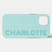 Vet eenvoudig trendy groen gepersonaliseerd monogr Case-Mate iPhone case (Achterkant (horizontaal))