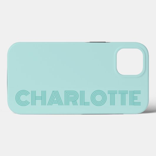 Vet eenvoudig trendy groen gepersonaliseerd monogr Case-Mate iPhone case (Achterkant (horizontaal))