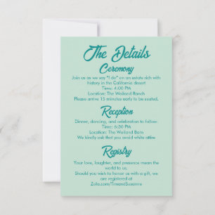 Vet Eenvoudig Western Modern Wedding Details Kaart