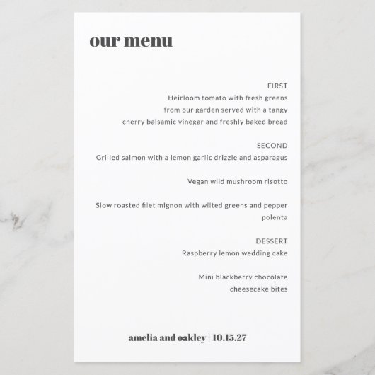 Vet Eenvoudig Zwart Wit Eenvoudig Aangepaste Bruil (Voorkant)