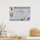Vet Elegant Amethist Paarse Bloemen Poster (Keuken)