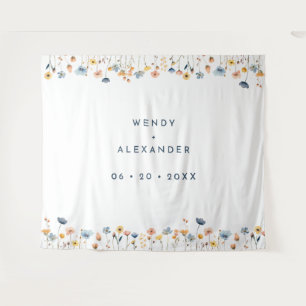 Vet Elegant Bloemen Bruiloft Achtergrond Wandkleed