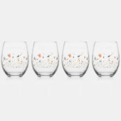 Vet Elegant Bloemen Bruiloft Bruidsfeest Wijnglas Zonder Voet (Achterkant)