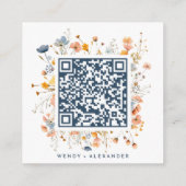 Vet Elegant Bloemen Bruiloft Website QR Code Informatiekaartje (Achterkant)