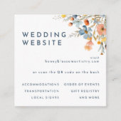 Vet Elegant Bloemen Bruiloft Website QR Code Informatiekaartje (Voorkant)
