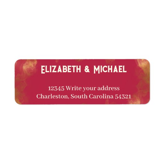 Vet Elegant Gold Pink Magenta Custom Weddena Etiket (Voorkant)