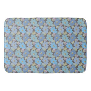 Vet en blauwe kosmos bloemen badmat