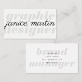 Vet en cursief visitekaartje (Voorkant / Achterkant)