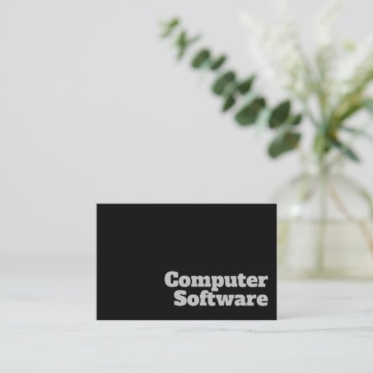 Vet en duidelijk computersoftwareontwerp visitekaartje (Staand voorkant)
