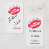 Vet en elegant Roze Lips Makeup Artiest Visitekaartje (Voorkant / Achterkant)
