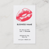 Vet en elegant Roze Lips Makeup Artiest Visitekaartje (Achterkant)