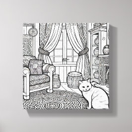 Vet en gemakkelijk Cat #2 Canvas Print