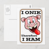 Vet en gestoord varken met een geweldig "I HAM" ci Briefkaart (Voorkant / Achterkant)