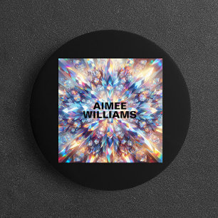 Vet en helder holografisch kristal vierkante visitekaartje