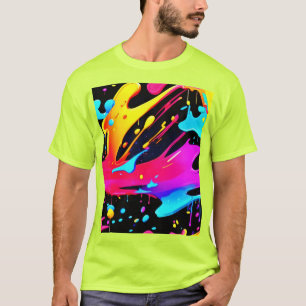 Vet en helder verf Splatter Art T-shirt