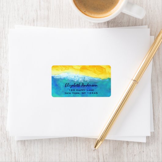 Vet en levendig Abstract Seascape schilderen Etiket (Insitu)