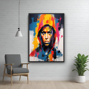 Vet en levendig rebellenportret - Abstracte kunst Perfect Poster