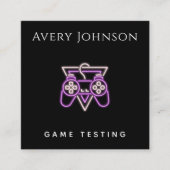 Vet en minimaal videogame testen roze controller vierkante visitekaartje (Voorkant)