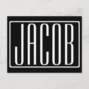 Vet en modern Jouw naam of Word   Zwart wit Briefkaart