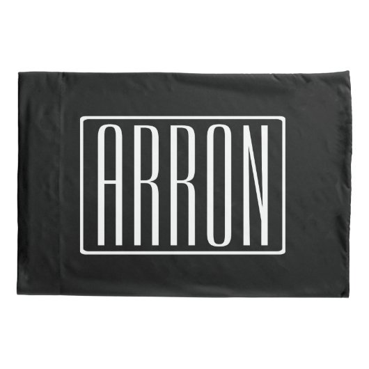 Vet en modern Jouw naam of Word | Zwart wit Kussensloop (Achterkant)